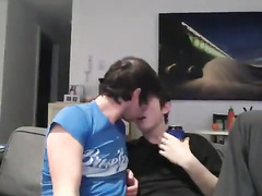 Handsome twink is doing tight blowjob to cute boyfriend