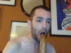Twink records hot ass fuck with dildo on webcam